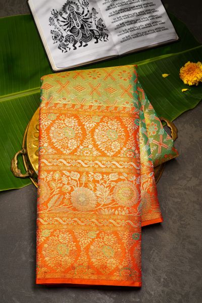 Traditional Korvai Border Saree